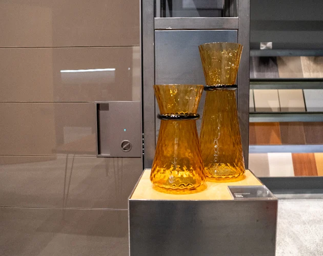 Door and material displays at Oikos Atelier Dubai.